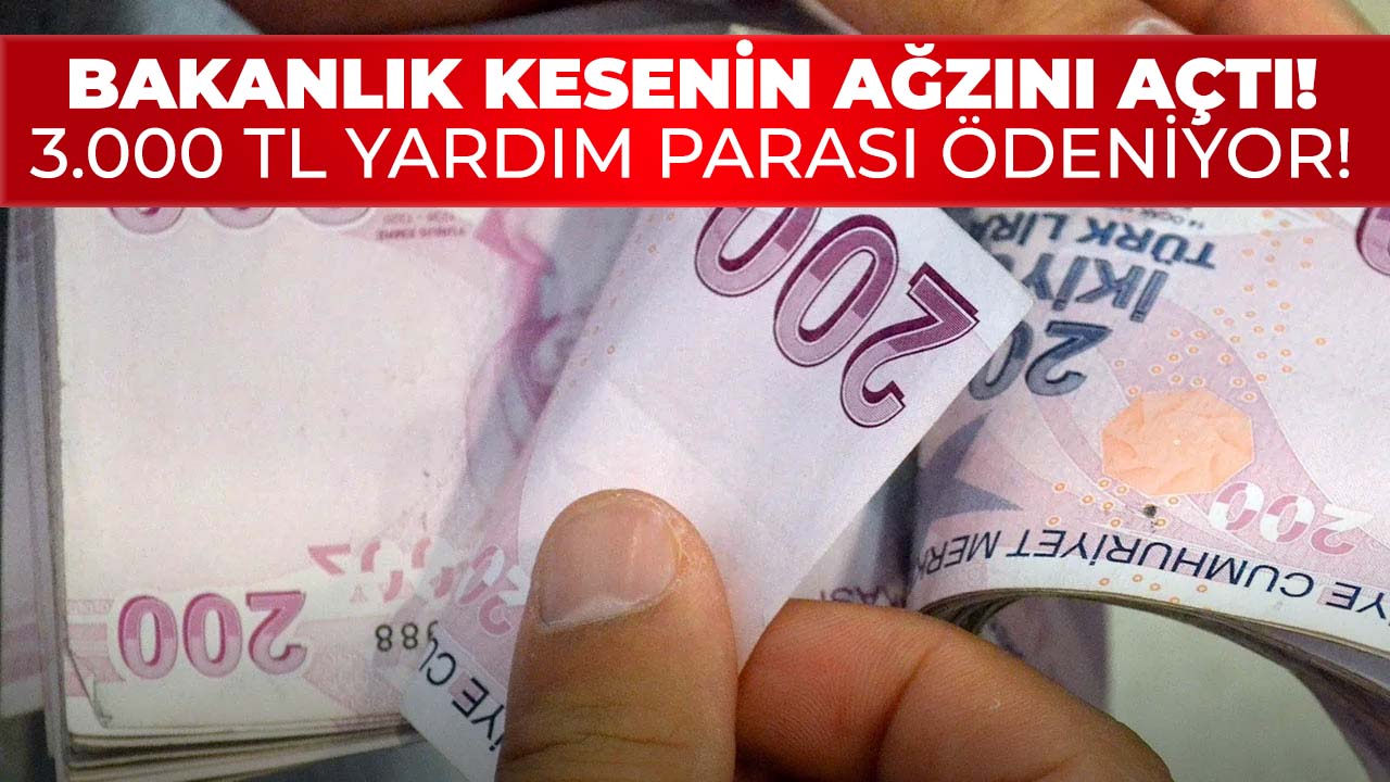 Bakanlık kesenin ağzını açtı! Geçim sıkıntısı çekenlere 3.000 TL yardım ödemeleri başladı