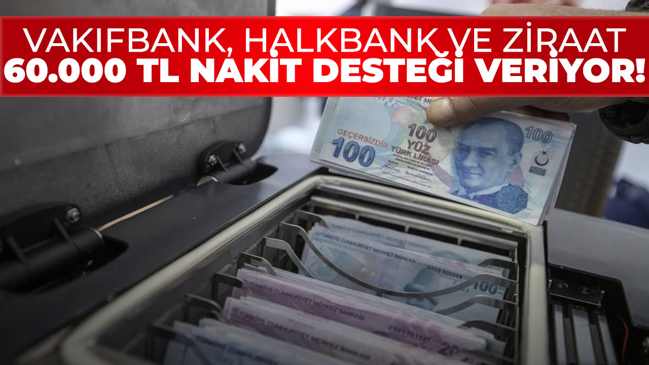 Vakıfbank, Ziraat Bankası ve Halkbank'tan 24 ay vadeli 60.000 TL kredi fırsatı!