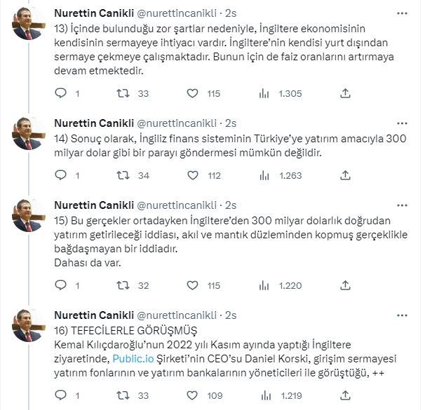 Canikli: İngiliz Finans Sisteminin Türkiye'ye 300 Milyar Dolar Göndermesi Mümkün Değil