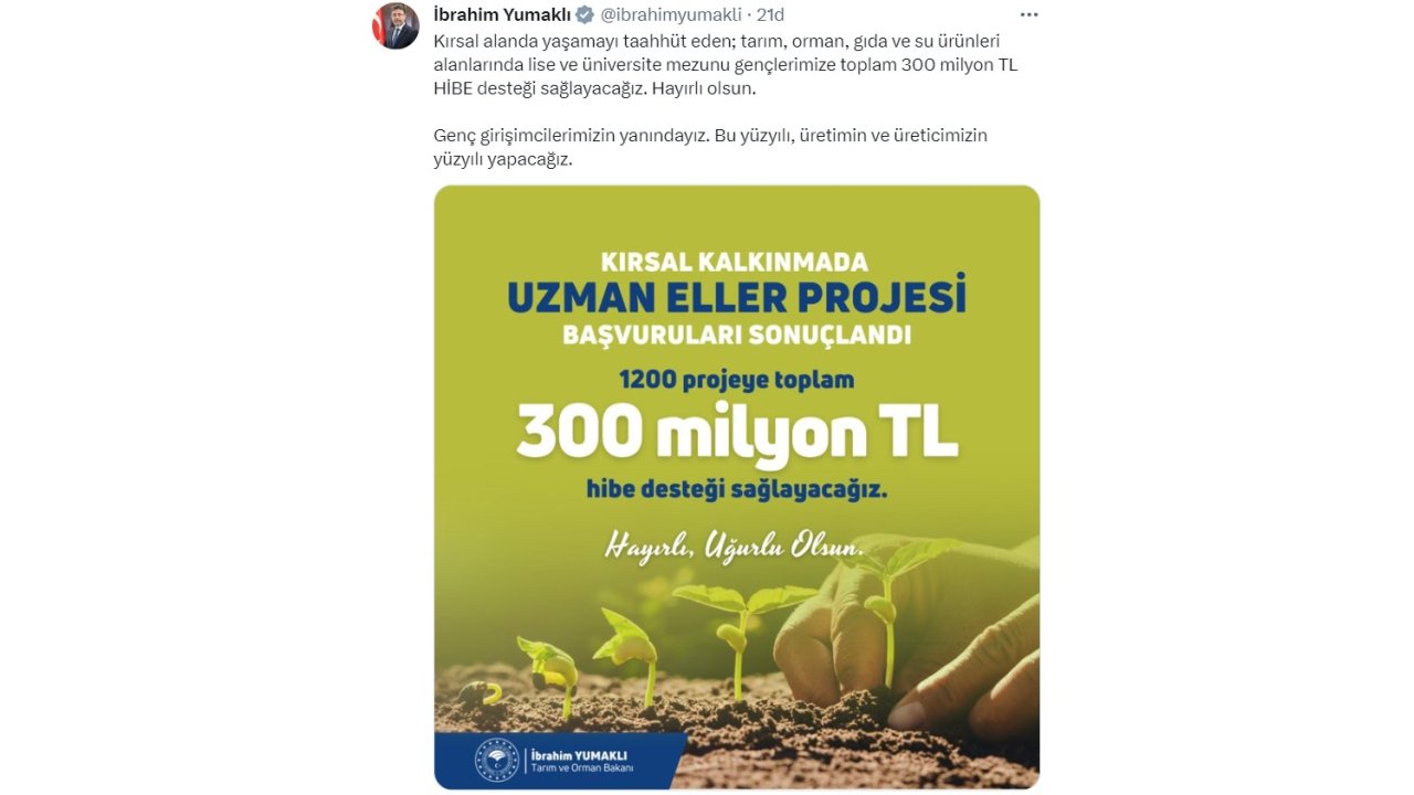 Tarım Ve Orman Bakanlığı'ndan 'uzman Eller Projesi'ne 300 Milyon Tl Hibe (2)