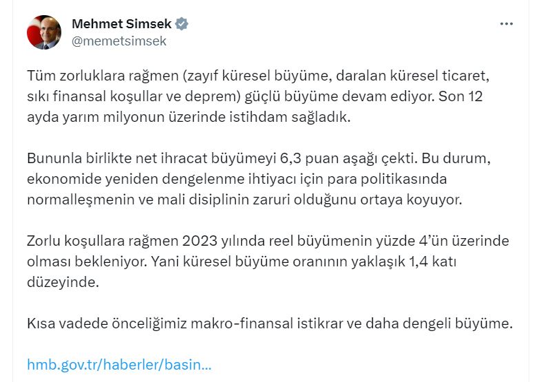 Bakan Şimşek: Uyguladığımız Politikaların Olumlu Etkilerini Görmeye Başladık (2)