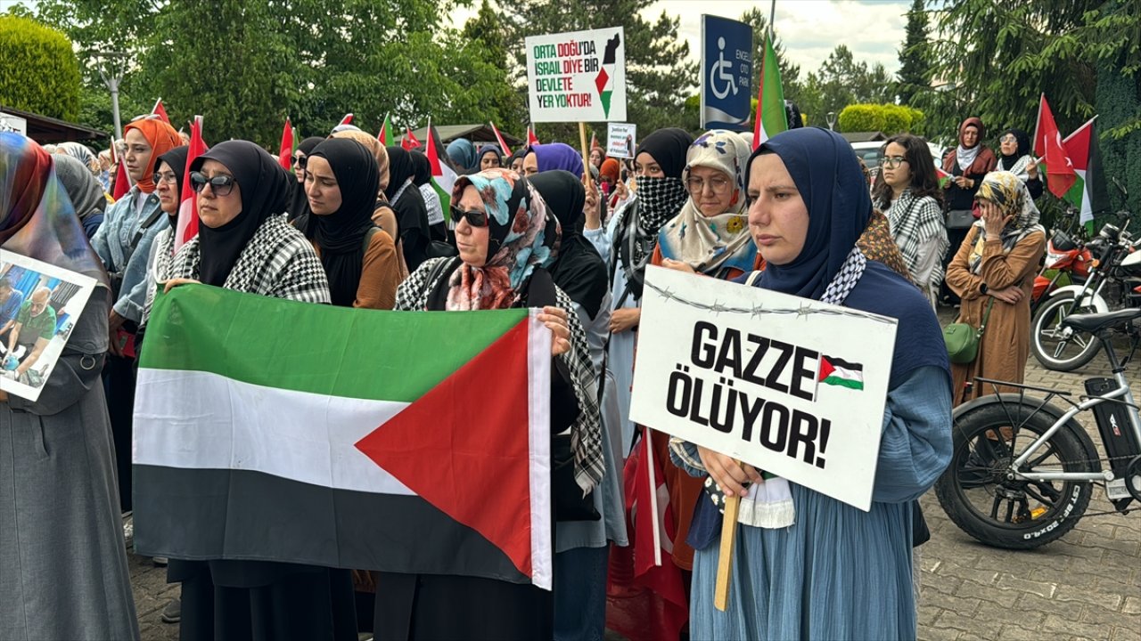 Karabük'te İsrail'in Filistin'e Yönelik Saldırılara Protesto